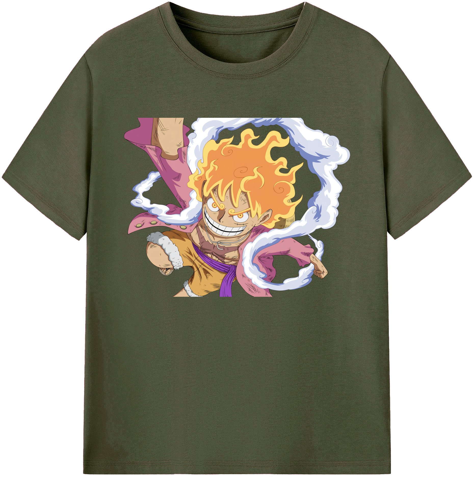 ワンピース モンキー・D・ルフィ ONE PIECE Monkey D. Luffy 綿100％ メンズ半袖Tシャツ｜肌触りやわらか＆通気性